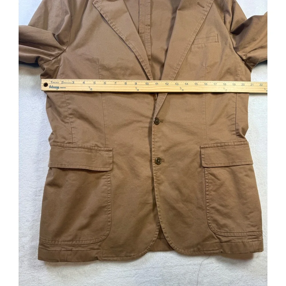 Polo Ralph Lauren Mens Large Khaki Tan Cotton 2 Button Blazer Sport Coat LG - Picture 10 of 12